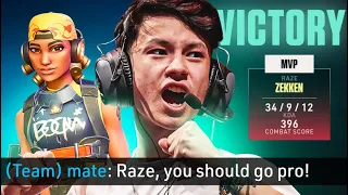 "Raze you should go pro" - 34 KILLS GAME IN RANKED | SEN zekken