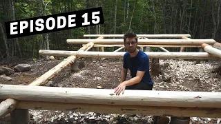 Building A Log Cabin | Ep. 15 | First layer of logs is up - the floor is next!