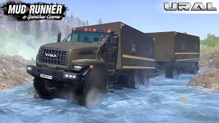 Spintires: MudRunner - URAL NEXT All-wheel Drive Truck through Mountain Rivers and Off-road