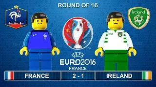 Euro 2016 - France vs Ireland 2-1 Lego Football Goals and Highlights ( France - Irlande )