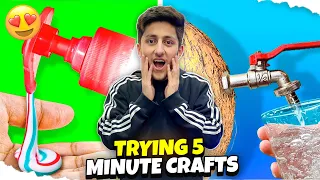 Trying 5 DUMB Life Hacks By 5 Minute Crafts!