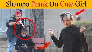 shampoo prank On Cute Girl - Epic Reaction 😂 😂