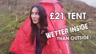 Mountain Camping with my £21 Tent • Staying Warm & Dry with Questionable Shelter