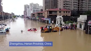 WEB EXTRA: Drone Footage Of Extensive Flooding in China