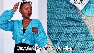 How To Crochet A Pyramid Cardigan/ Adjustable sizing #crochet #crochetcardigan