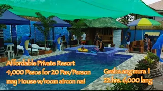 AFFORDABLE PRIVATE RESORT 4,000 pesos for 20 PAX/PERSON may HOUSE w/AIRCON na! /Kaznette vlog