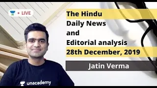The Daily Hindu News and editorial Analysis |  28th December 2019 |  UPSC CSE 2020 | Jatin Verma