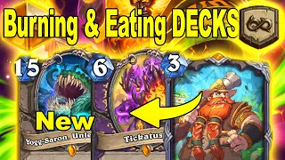 Burning & Eating Opponent's Deck With My NEW Anomaly Yogg Warlock At Titans Mini-Set | Hearthstone