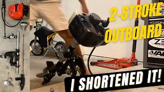 Kayak with 2-Stroke Outboard Motor Redesign Part 1 | Shortening the Engine