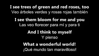 ♥ What A Wonderful World! ♥ ¡Qué Mundo Tan Maravilloso!~by Louis Armstrong-Letra en inglés y español