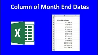Create Column of Month End Dates in Excel - Excel Magic Trick 1556