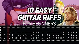 10 EASY BEGINNER GUITAR RIFFS (WITH TAB)