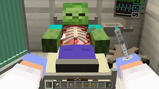 WHAT is INSIDE ZOMBIE? SCARY SURGEON in Minecraft Noob vs Pro