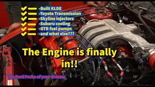 Ford Probe Build: Engine and Toyota Transmission is finally fitted!!