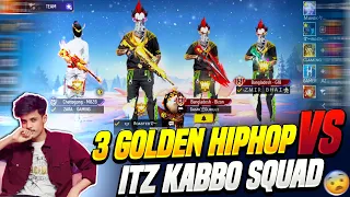 Grandmaster Top 1 লবিতে Three Golden Hiphop VS Itz kabbo  স্কোয়াড তুমুল লড়াই👿