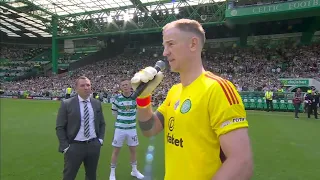 Joe Hart & callum mcgregor address the celtic fans on trophy day  #football  #celtic #celticpark