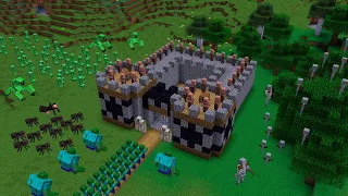 CASTLE ATTACKED ALL THE MONSTERS IN MINECRAFT NOOB VS PRO BATTLE