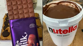Nutella Bucket & Dairy Milk Chocolate ASMR I Satisfying