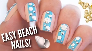 Easy Summer Beach Nail Art | DIY Nail Design Using Studs!