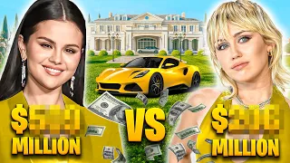 Selena Gomez vs Miley Cyrus | Lifestyle, Net Worth, Mansion, Car Collection...