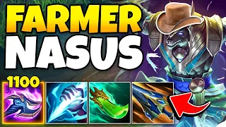 Nasus but I'm jungle with infinite Q stacking (FARMER NASUS)