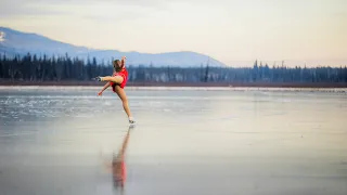 Skating at Dennis Lake