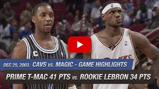 2003.12.25 Cavs vs Magic Game Highlights - McGrady outduels rookie LeBron James HD