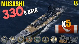 Musashi 5 Kills & 330k Damage | World of Warships Gameplay