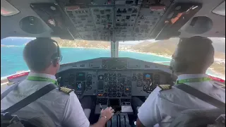 Landing in Saint Martin grand case ATR42-500