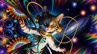 Nexxus 604 - Cats in Space - Psychedelic trance mix • 4K animated trippy AI video