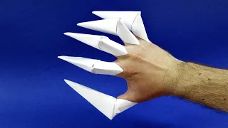 How to make paper claws on fingers. Origami paper claws