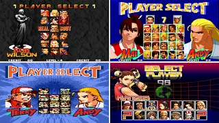 Fatal Fury Real Bout Characters Selection Evolution [1991-1999]