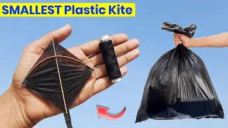 World's Smallest Plastic Bag kite , how to make kite , patang kese banate he , Flying kite