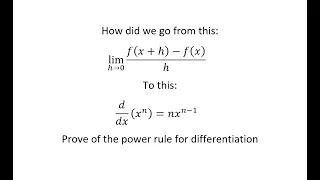 Calculus: Proving the power rule for differentiation from first principles