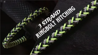 HOW TO MAKE 3 STRAND RINGBOLT HITCHING PARACORD BRACELET, EASY PARACORD TUTORIAL, DIY.