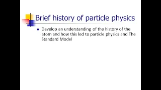 H Short History of particle physics