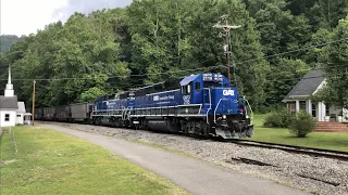 Perfect Railfan Home! Coal Trains In Front & Chesapeake Fire Dept, West Virginia Coal Train & Church