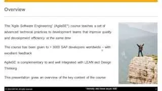 SAP Agile Software Engineering - please watch updated version