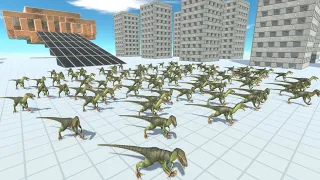 100 Deinonychus vs ALL TEAMS Animal Revolt Battle Simulator