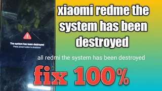 redmi 8a dual the system has been destroyed 100% fix #unlocktool fix #the system has been destroyed,