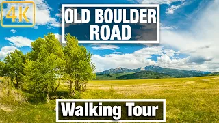 4K City Walks - Montana - Old Boulder Road in Livingston - Virtual Walking Trails for Treadmill