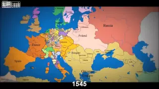 Европа за тысячу лет  Watch as 1000 years of European borders change timelapse map