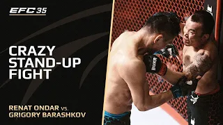 Напряженный бой в стойке  | Ренат Ондар vs Григорий Барашков на EFC 35