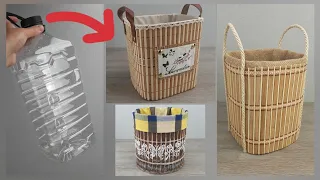 I made convenient baskets for storing things from five-liter plastic bottles.