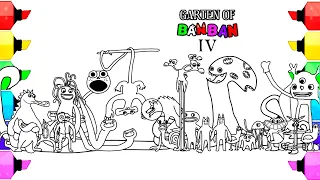 Garten of Banban 4 NEW COLORING PAGES / How to Color All New Monsters from NEW FOURTH Teaser Trailer