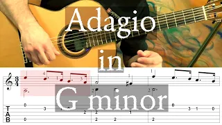 ADAGIO IN G MINOR (Opening Theme - A Minor ) - Albinoni -Full Tutorial with Tab - Fingerstyle Guitar