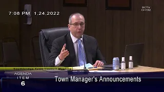 Town Council Meeting -  1/24/2022, Part 1of 2.