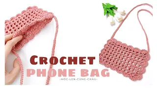 DIY CROCHET BAG| CROCHET PHONE BAG| Hướng dẫn móc túi đựng điện thoại đơn giản| Châu Crochet#29