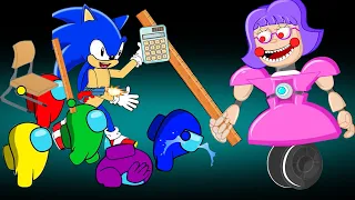 Among Us & Sonic vs Miss Ani-Tron's Roblox in Horror Class - AMONG US ANIMATION Ep9