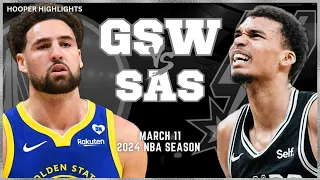 Golden State Warriors vs San Antonio Spurs Full Game Highlights | Mar 11 | 2024 NBA Season